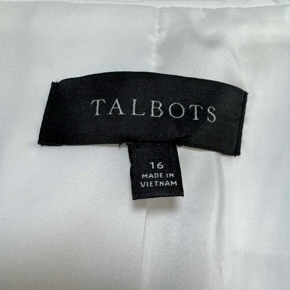 TALBOTS 100% White Linen Blazer/Jacket size women's 16, silver buttons - Picture 3 of 11